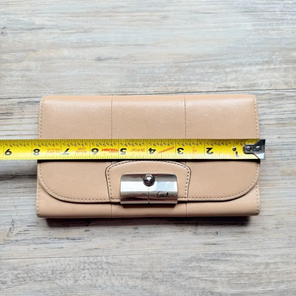Vintage Coach Kristin Leather Wallet Tan Buttery Soft Leather Turnlock Flap Y2K